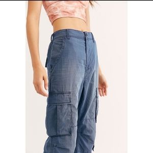 Blue free people cargo pants
